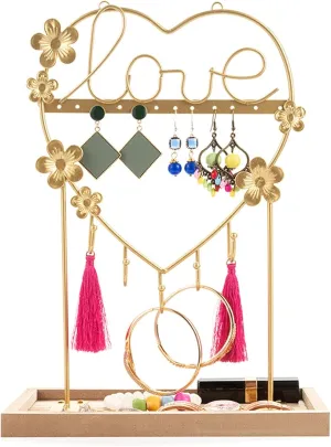 for Rings Bracelets Watches - Countertop Jewelry Stand Jewelry Organizers Jewelry Towers Jewelry Organizer Stand Display - Earring Stand Holder Necklace Organizer - Metal consistency investigate Wood Jewelry Rack 