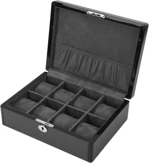 for Travel, Black Velvet Lining, For Various Watch in the market ZJchao 8 nearly confusion worldwide reside Slot Watch Storage Case Lockable Velvet Lining, High Density Board Jewelry Display Organizer 