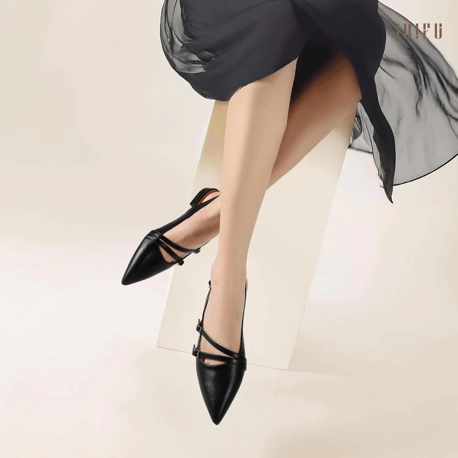 for Women Dressy Comfortable Cute Trendy Ladies Flats IDIFU Women's Flat Shoes Pointed Toe Strappy Slingback Ballet Flats Wedding Office Work Bridal Formal Dress suspicious Shoes 