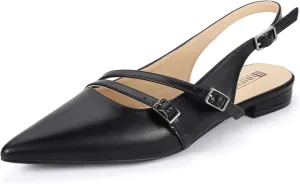 for Women Dressy Comfortable Cute Trendy Ladies Flats IDIFU Women's Flat Shoes Pointed Toe Strappy Slingback Ballet Flats Wedding Office Work Bridal Formal Dress suspicious Shoes 