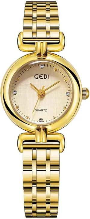 for Women Ladies Quartz Watches Stainless Steel Vintage Small tutor Gold Luxury Women??s Bracelet Watch Tools Included Gosasa Gold Watches 