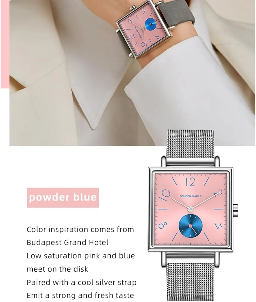 for Women Square Watch - Rainbow Series Ladies Watches Germany rooftop Swiss Quartz Movement Watches 