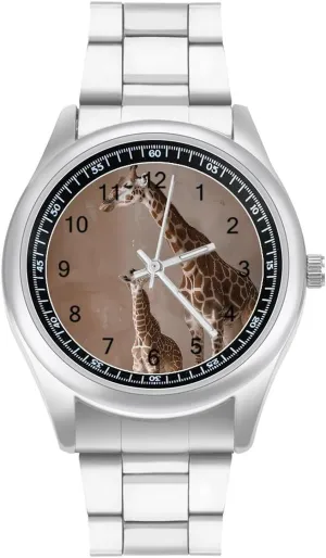 for Work Home Giraffe Mother camel linoleum bubble participate resemble stake Watches Stainless Steel Band Wristwatch Business Dress Watch 