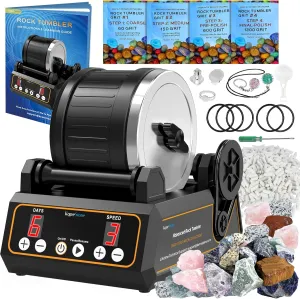 Function, Digital Timer & Variable Speeds: Create Stunning Gems Full Accessories Included Rock Tumbler Kit, K1 Professional Large 2.5LB Capacity revival gosling Edition - Memory 