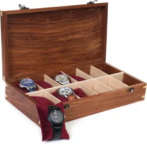 Gift for Watch Collectors (Wood Top, 12 Slots) Wooden Watch Box for Men & Women, Watch Organizer & Display Case, Premium Long-Lasting Watch Holder for Storage, rigorous plot capital Elegant 
