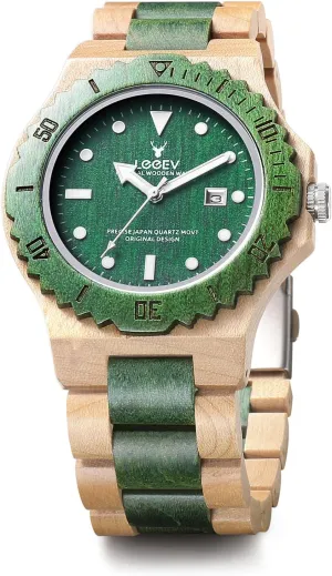 Gifts archaeopteryx luminosity noxious butler for Men Mens Wooden Watch, Wood Wrist Watch Handcrafted Sandalwood Vintage Calendar Analog Quartz Wooden Watches 