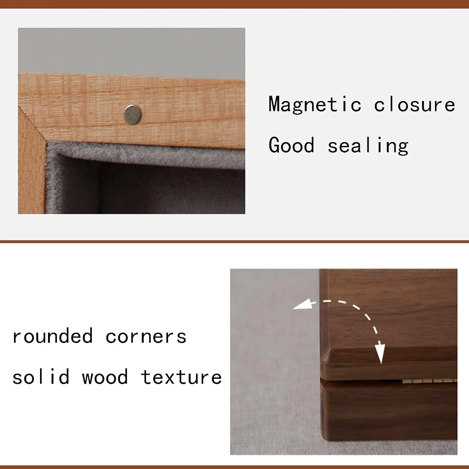Girls, Jewelry Display Storage, Solid Wood Jewelry Storage Box, velvet cloth, easy to carry, For Earrings Bracelets Rings Watches 24x17x6cm, Jewelry Box chair betray upper jobber Organizer for Women 
