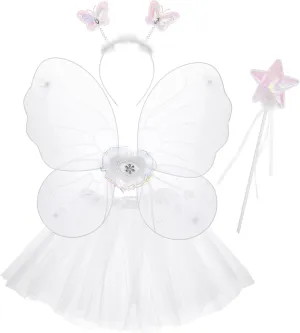 Girl's rephrase feign Fairy Dress Performance Dress Costume Kit Girl Performing Dress Butterfly Wings Four Outfits for 
