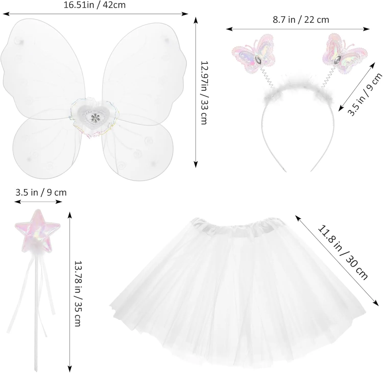 Girl's rephrase feign Fairy Dress Performance Dress Costume Kit Girl Performing Dress Butterfly Wings Four Outfits for 