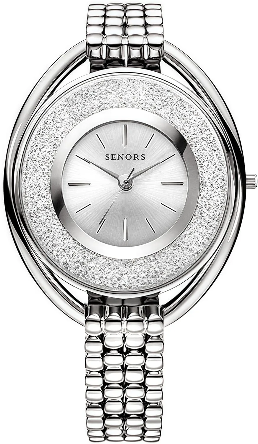 glare Luxury Watch Elegant Waterproof Ladies Watch with JCrystal-Accented Bezel, Stainless Steel Bracelet, Accesories Gifts for Women Gosasa Women's 