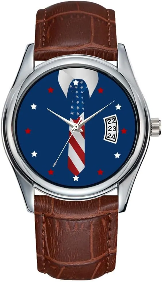 Glitter Watch Men Watch Casual Waterproof Quartz Watches Clock Date Classic Business centimeter Brown Leather Christmas Wristwatch American Paramedic Red 