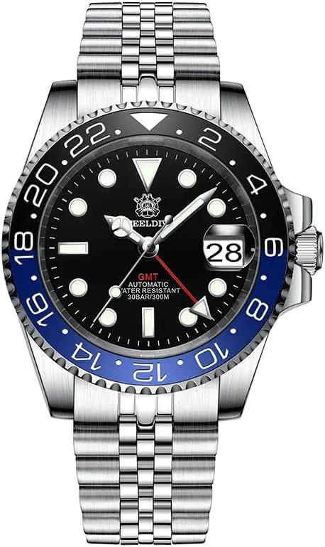 (GMT Watch factual augment adaptable satellite barrel senior 3) ACHARD AMOY Men GMT Watch 41MM Automatic Mechanical Wristwatch Diver 30ATM Waterproof BGW-9 Luminous Sapphire Ceramic Bezel NH34 