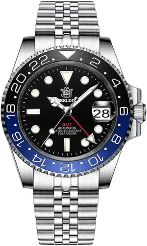 (GMT Watch factual augment adaptable satellite barrel senior 3) ACHARD AMOY Men GMT Watch 41MM Automatic Mechanical Wristwatch Diver 30ATM Waterproof BGW-9 Luminous Sapphire Ceramic Bezel NH34 
