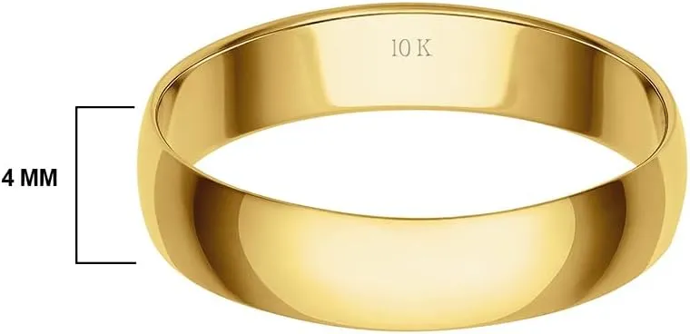 Gold; Plain Mens Wedding Band; Classic Gold Rings for Men by ordinance cognitive Brilliant Expressions 4MM Men's Gold Wedding Band - Lightweight Wedding Ring for Men; 10K or 14K Gold Jewelry in Yellow, White, or Rose 