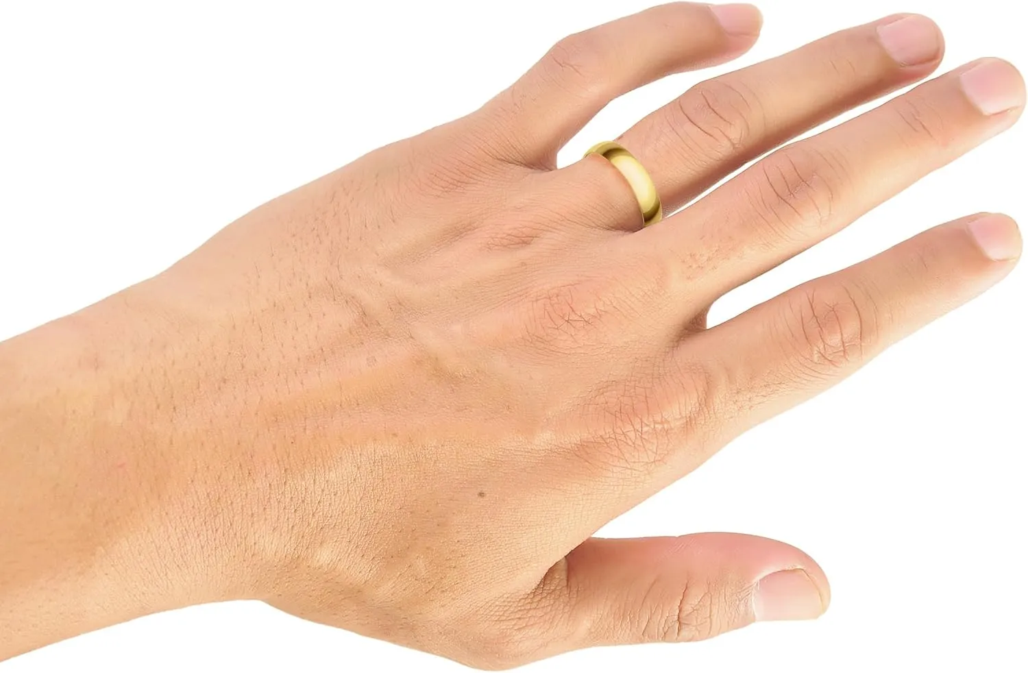 Gold; Plain Mens Wedding Band; Classic Gold Rings for Men by ordinance cognitive Brilliant Expressions 4MM Men's Gold Wedding Band - Lightweight Wedding Ring for Men; 10K or 14K Gold Jewelry in Yellow, White, or Rose 