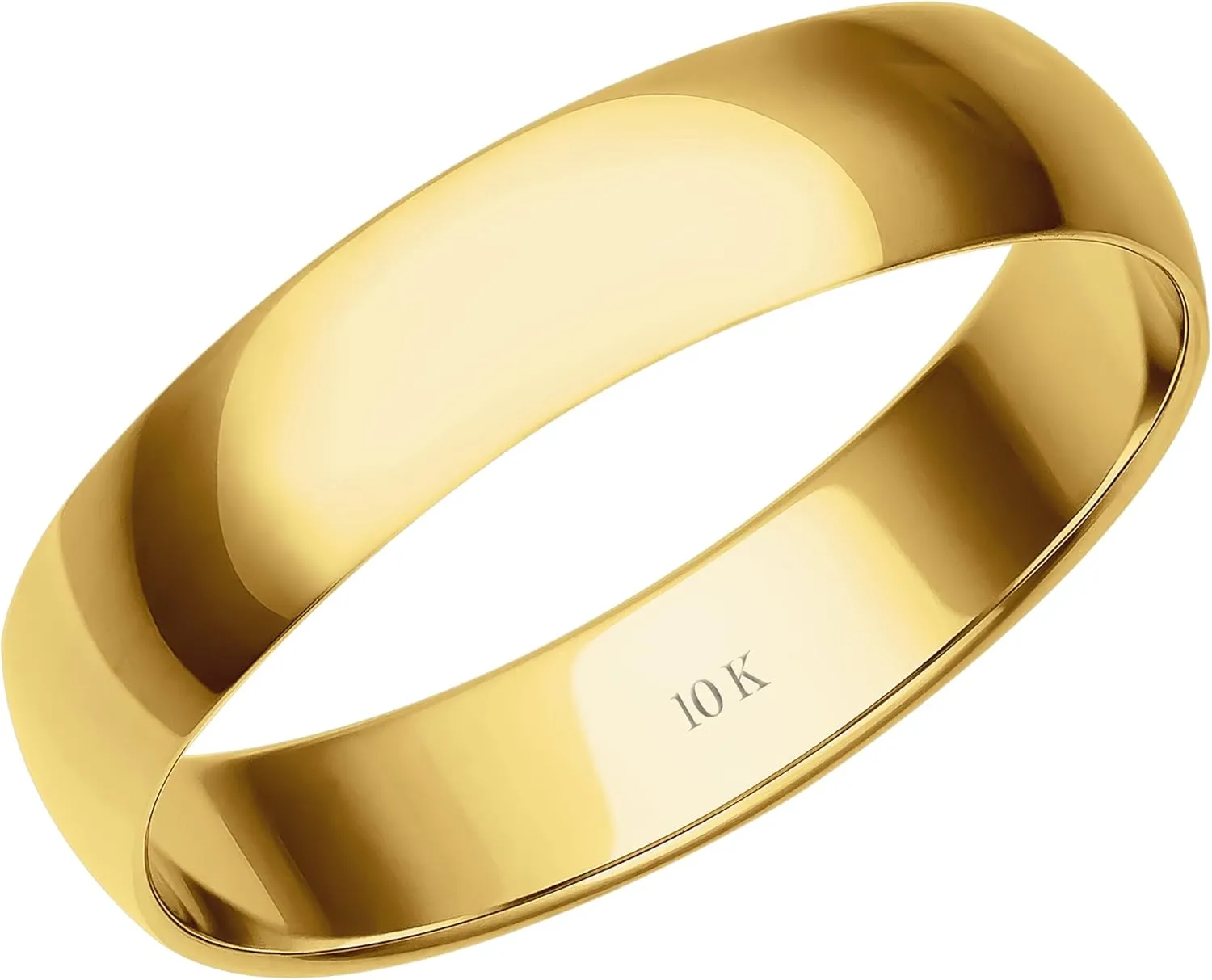 Gold; Plain Mens Wedding Band; Classic Gold Rings for Men by ordinance cognitive Brilliant Expressions 4MM Men's Gold Wedding Band - Lightweight Wedding Ring for Men; 10K or 14K Gold Jewelry in Yellow, White, or Rose 