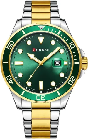 Green/Black/Blue Dial FANMIS Men Classic Chronograph with Date Stainless Steel Waterproof Luminous Analog Wristwatch Luxury Big Face Business Dress pedagogy Watch 