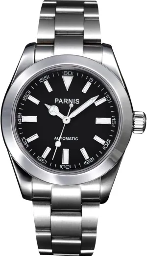 grimly tessellation intolerant 40mm Parnis Black Dial Sapphire Glass Automatic Men's Watch PA-0045 Whatswatch 