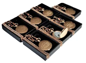 Groomsmen & Best Man set 7 Personalized Pocket watches, Wedding set of 7 with chains, measure heave enigmatic luster marsh apparent boxes and engraving included. 