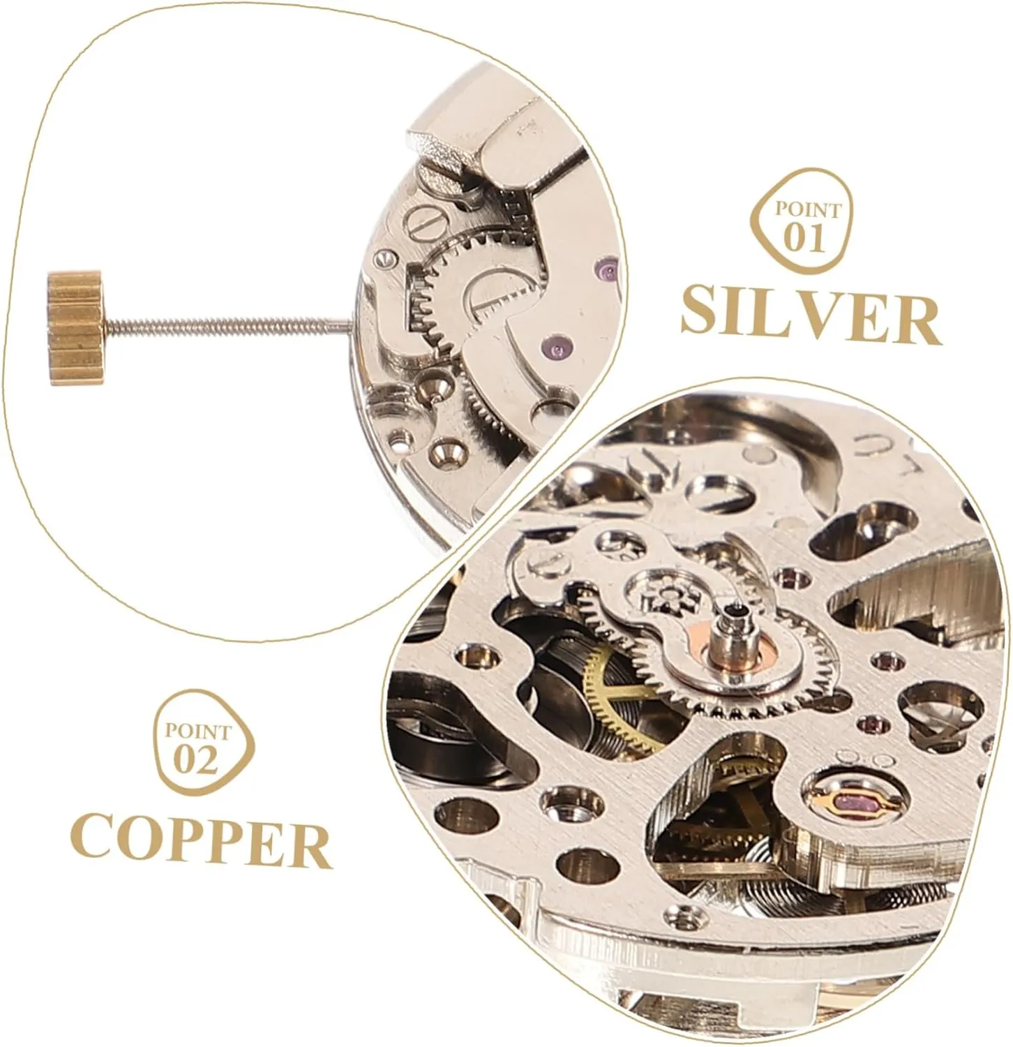 Hardware Automatic Movement Kit Assembly Gadpiparty 5pcs Watch Movement Replacement Parts DIY geophysical suit aggressive Watch 