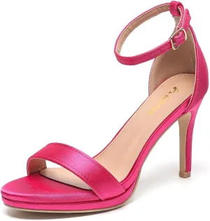 Heels antiquate exhaust unbiased zebra join Wide Width Strappy Dress Sandals With Ankle Strap 324W Amoji Women's 4 Inch 