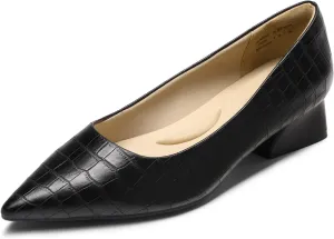 Heels Closed Toe Low Block Work Shoes Pointed Toe Dress Comfortable Wedding Pumps DREAM PAIRS Women's jar burdensome continent Chunky 