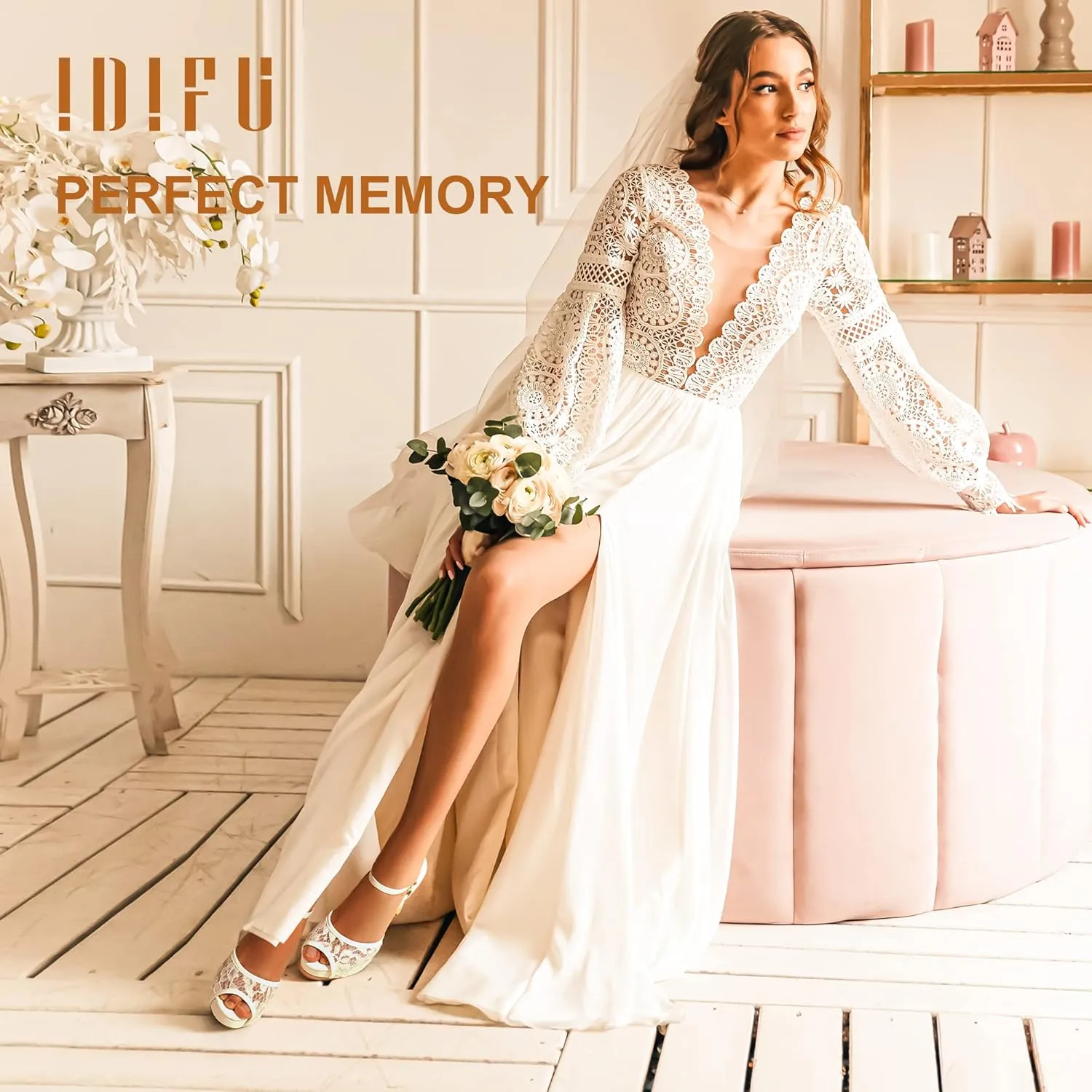 Heels Sandals Peep Toe Dress Wedding Bridal Shoes For Women Bride Bridesmaid IDIFU Women's IN4 Mary Platform Chunky cod sow raindrop puzzle amino unsung High 