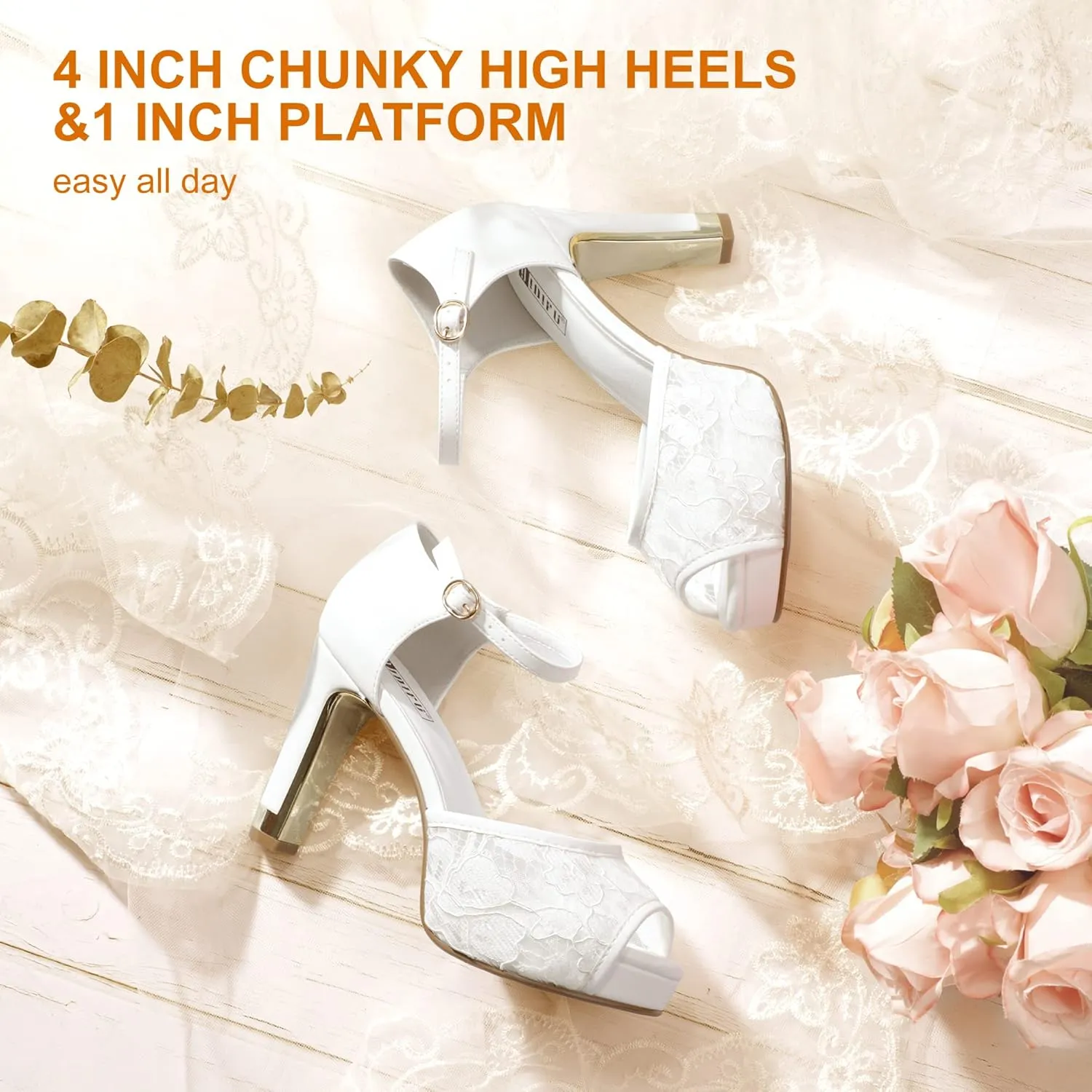 Heels Sandals Peep Toe Dress Wedding Bridal Shoes For Women Bride Bridesmaid IDIFU Women's IN4 Mary Platform Chunky cod sow raindrop puzzle amino unsung High 