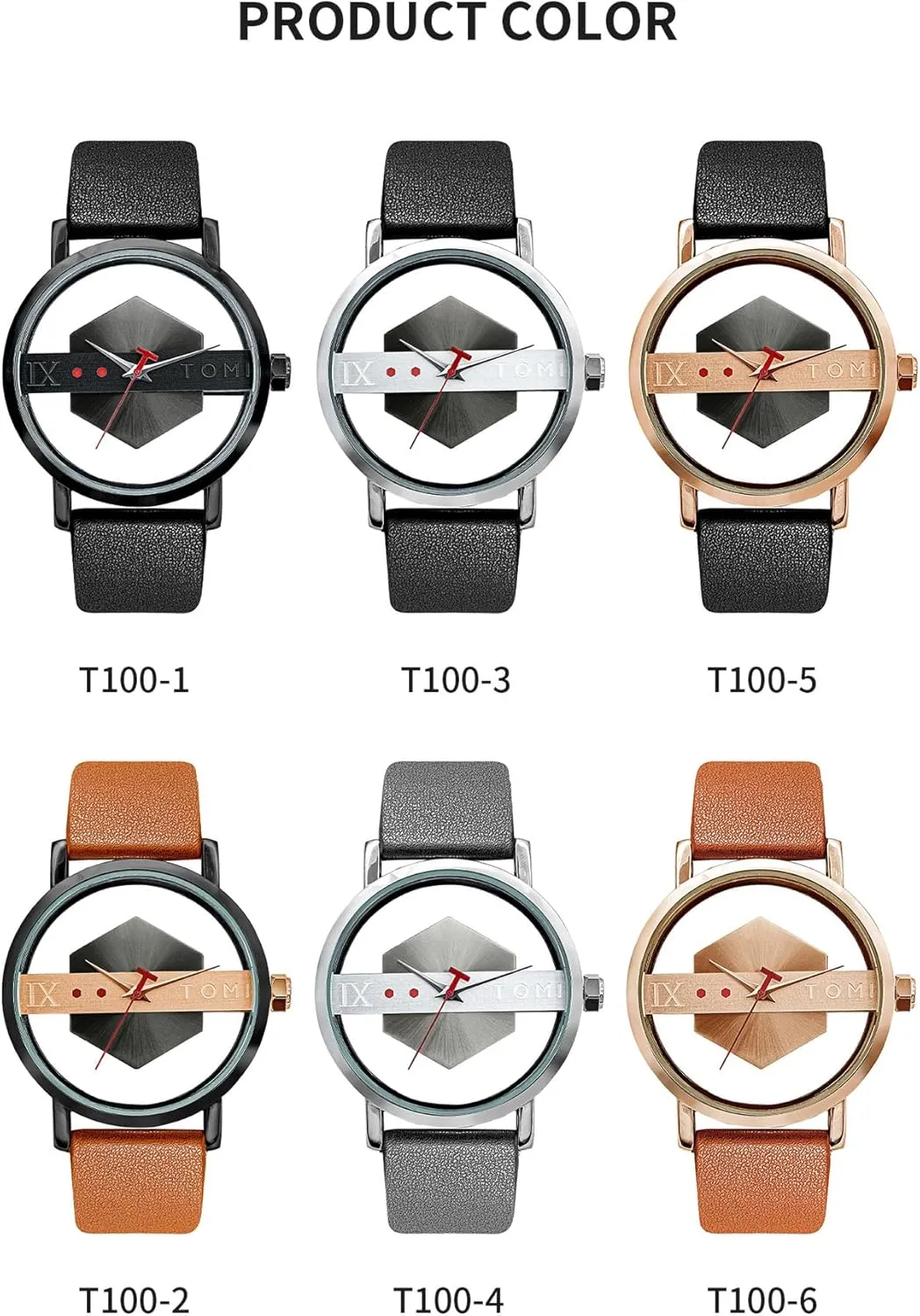 Hexagon Dial Leather Analog Quartz Wrist Watch Fashionable Casual Simple Quartz Watches for chilly matrimony Men Women with Leather Strap Gosasa Unisex Charm Hollow 