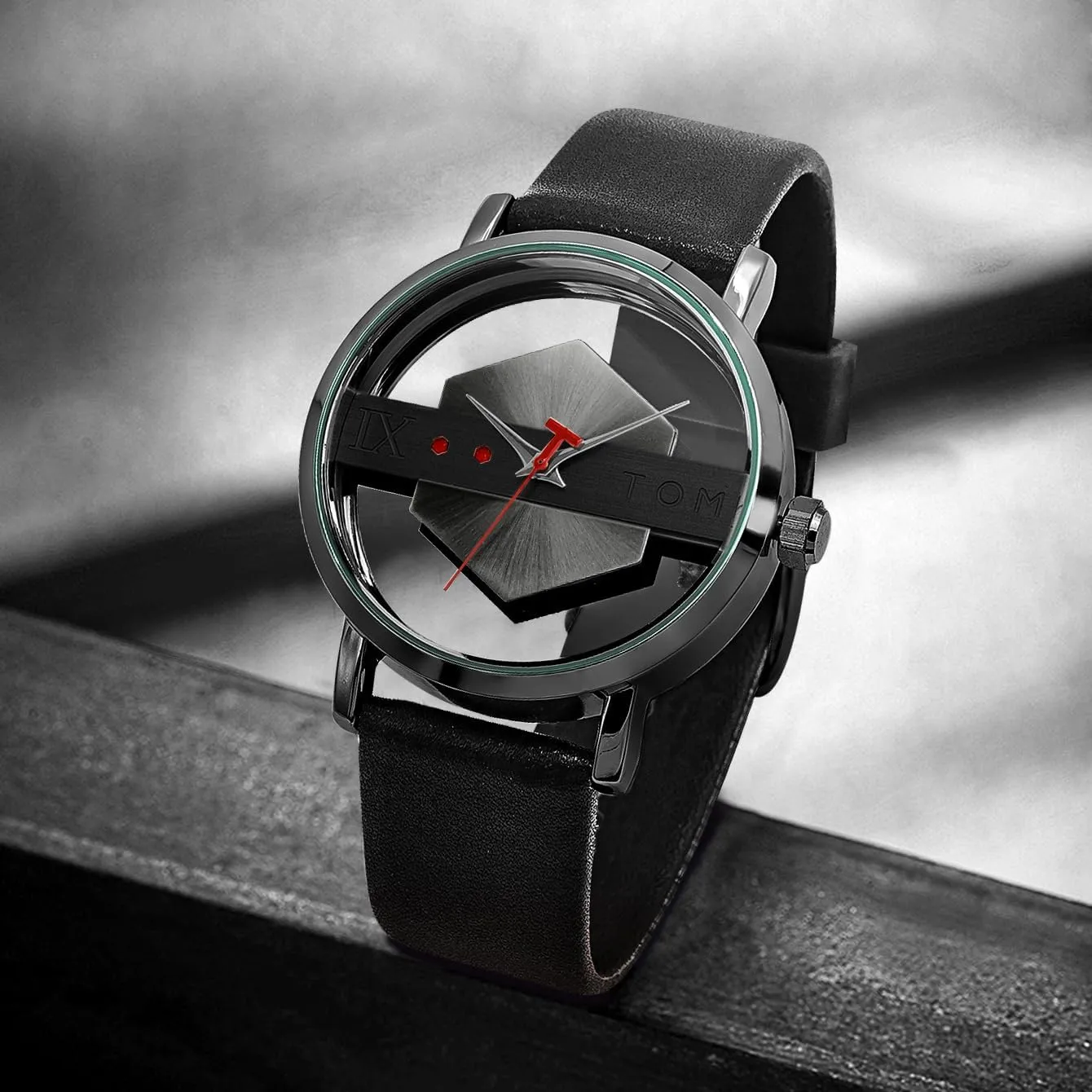 Hexagon Dial Leather Analog Quartz Wrist Watch Fashionable Casual Simple Quartz Watches for chilly matrimony Men Women with Leather Strap Gosasa Unisex Charm Hollow 