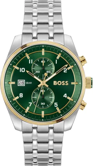 Him, 44mm BOSS Skytraveller Men's 3H Quartz Chronograph Watch, Stainless Steel, 5ATM/50m Water Resistant - unity Stylish, Modern Timepiece - Gift for 