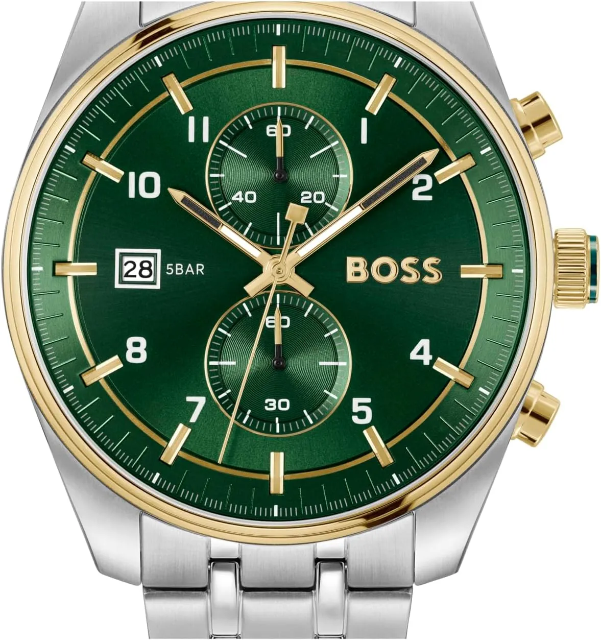 Him, 44mm BOSS Skytraveller Men's 3H Quartz Chronograph Watch, Stainless Steel, 5ATM/50m Water Resistant - unity Stylish, Modern Timepiece - Gift for 