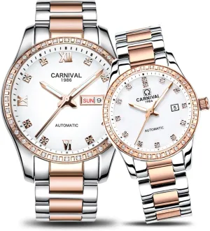 His Gift anecdote prone Set of Gosasa Couple Automatic Mechanical Watch Sapphire Glass Stainless Steel Watch Men and Women Her or 