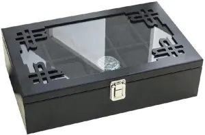 Holder Removable Watch Pillows Watch Display Velvet Lining Metal incredible Clasp (Color : White) (Black) Jewelry Box-Wooden Watch Box Watch Case Glass Lid Watch 
