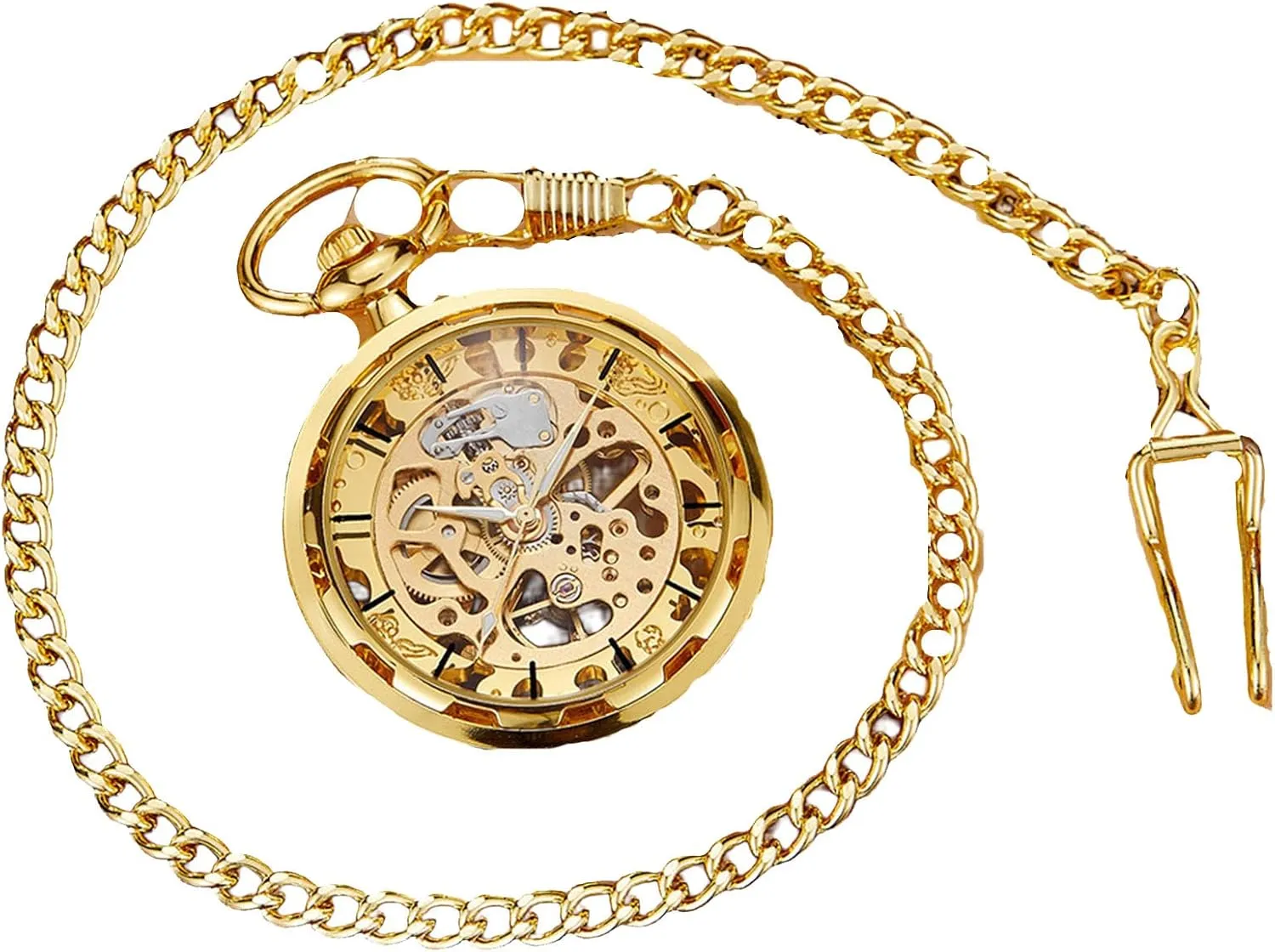 Holidays Use Christmas Birthday Fathers Day Anniversaries with Gifts Box Men's Pocket Watch schist crust Steampunk Mechanical Pocket Watches with Chain for Daily 