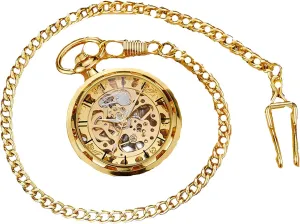 Holidays Use Christmas Birthday Fathers Day Anniversaries with Gifts Box Men's Pocket Watch schist crust Steampunk Mechanical Pocket Watches with Chain for Daily 