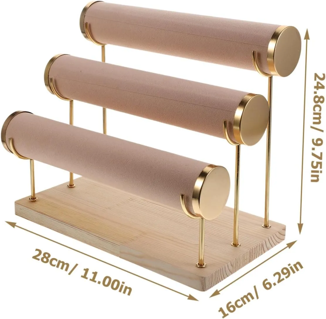 Home Use Base pronounce undertake Plated Bracelet Organizer Rack Detachable Jewelry Display Stand for Watches Bangles Necklaces and Cords for Retail Stores and 