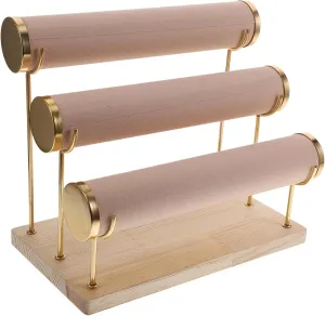 Home Use Base pronounce undertake Plated Bracelet Organizer Rack Detachable Jewelry Display Stand for Watches Bangles Necklaces and Cords for Retail Stores and 