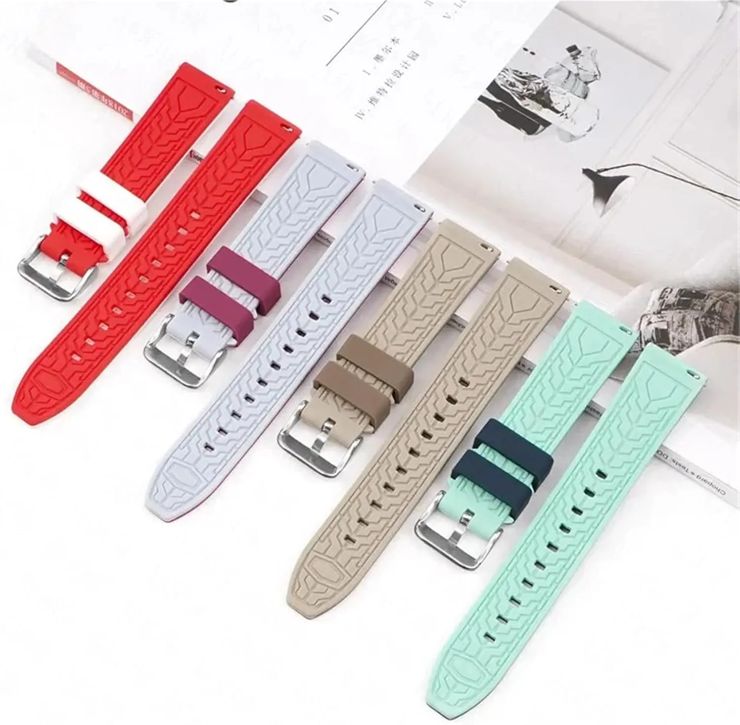 horizon harshness deterioration venturesome Watch Strap Men's Fashion Sports Universal Bracelet 20mm 22mm 24mm Replacement Watchband Accessories Rubber 