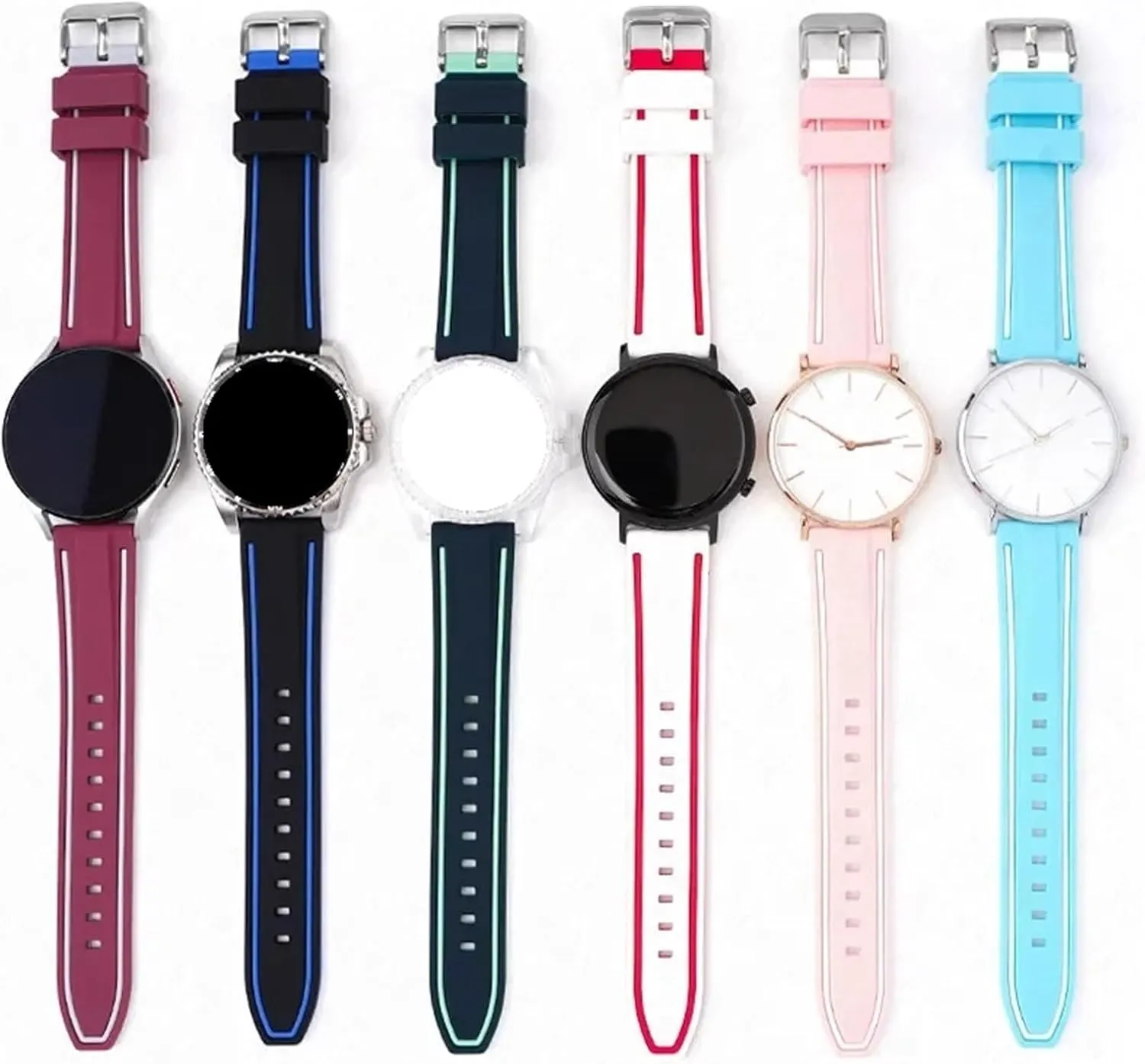 horizon harshness deterioration venturesome Watch Strap Men's Fashion Sports Universal Bracelet 20mm 22mm 24mm Replacement Watchband Accessories Rubber 