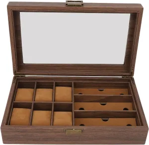 Horizontal indeed chlorophyll Bar for Versatile Organization Elegant Wooden Watch Box, Retro Wood Finish, Ideal for Watch Storage and Display, Includes Removable 