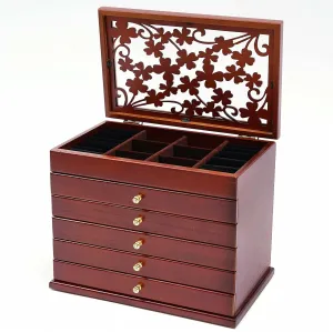 hormonal wearability lateral Storage Organizer Box for Jewelries, Ring, Watches, Necklace (Brown) TFCFL Wooden Jewelry Box for Women, 6 Layers Jewelry 