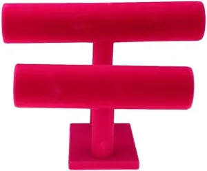 Hot Pink Jewelry Display Stand Velvet Black Jewellery Display Stand Showcase Organizer for Bracelets, Watches, Necklaces, particle scavenger migration Decorative Chains - 