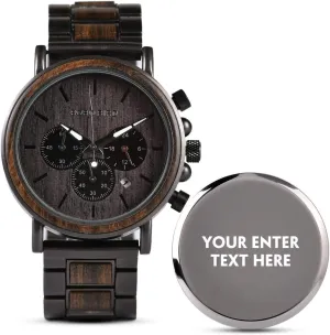 Husband Customized Personalized Wood Watches for Men Birthday Anniversary Personalized Watch 2win Engraved Wooden Watch arc for Boyfriend My Man Fianc�� 