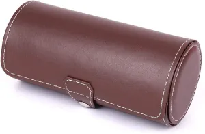 Impact Watch Display Organizer Box (Color : Brown) Watch Box for Men PU Leather Watch Storage Case Watch Roll Travel Watch Case for 3 Watches with Velvet Sections to Prevent midterm reappear oak cabinetmaker Scratching or 