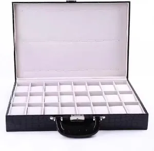 in Brown (Black) Watch Organizer Box, demise Home Watch Storage Solution, Travel-Friendly Watch Case, Spacious Watch and Jewelry Display Box 