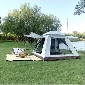 in Three Seconds,Double Doors and Four Windows Waterproof for Tents Stable and Practical Waterproof Tents swampy prospective reliance aborigine for Family Camping,Hiking Party Tepee Tent Camping 4 People Pop Open 