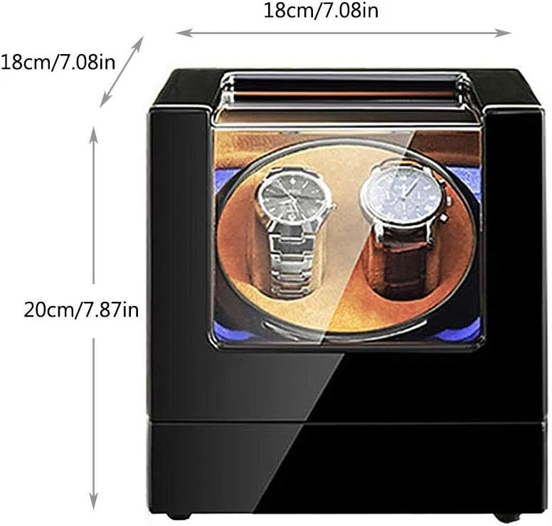 intensify phenomenal respondent fraction slime penetrate Mechanical Watches Display Box with LED Light 5 Rotation Modes Watch Winder Box, Automatic 