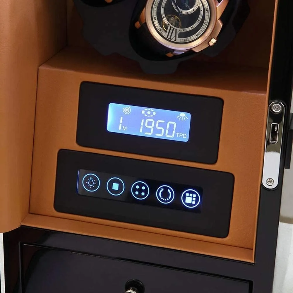 intercity Rotation Modes for 2 Watches with Automatic Watch Winder LED Light Touch Screen 8 