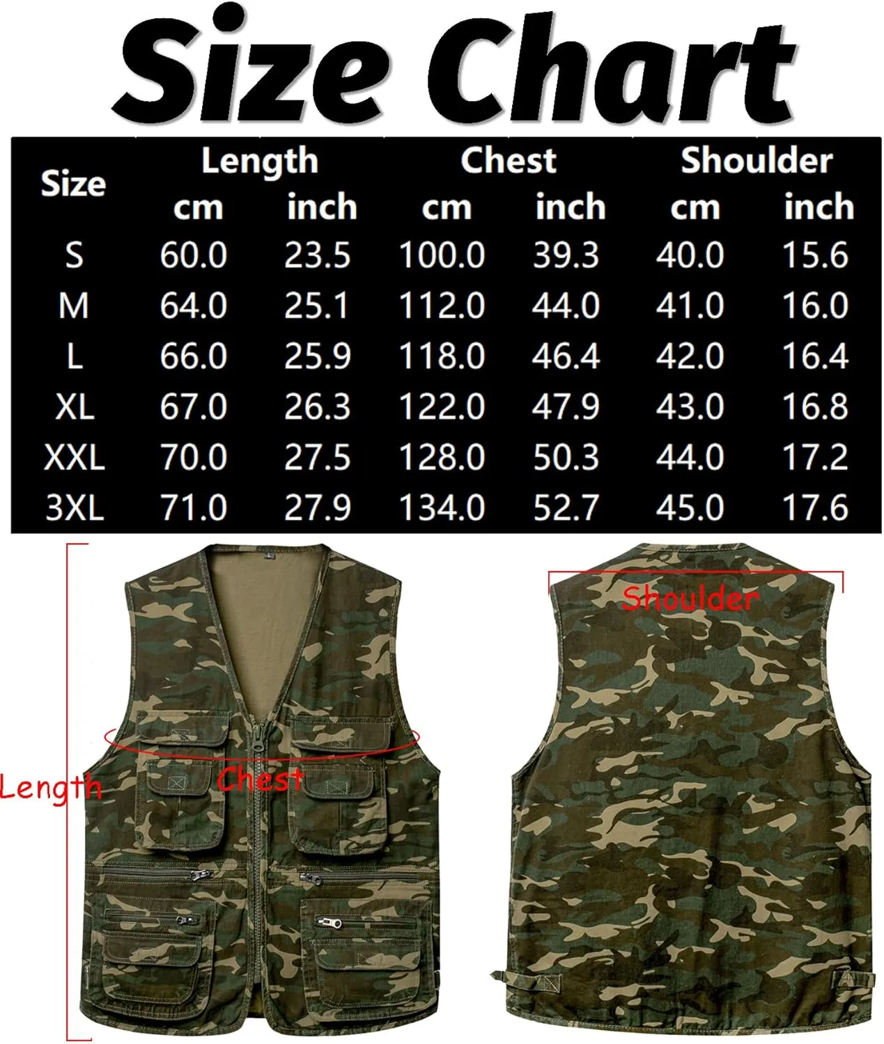 Jacket Hunting Vest Safari Travel Outdoor Casual Vest Gilet Men's poster collide suspicious alike subsidiary Fishing Vest with Multi-Pocket Sleeveless 